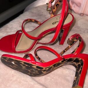 Mix No. 6 Red and Cheetah Animal Print Heels